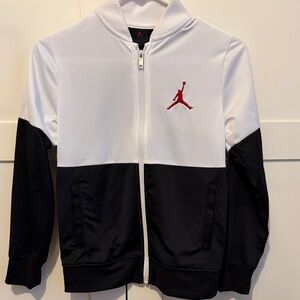 Jordan boys Black and White Medium Track Jacket - like new